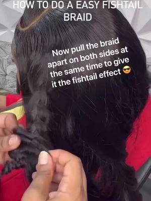 A post by @braid555 on TikTok caption: #greenscreenvideo How to do a easy Fishtail Braid!❤️‍🔥❤️🤩🌸#fishtailbraid #braidtutorial #braids #foryou