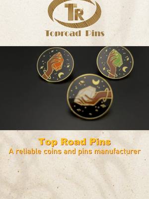 A post by @_medal on TikTok caption: Top Road Pins-A reliable coins and pins manufacturer    #custompins #coin #medal #manufacturer #fordistributors