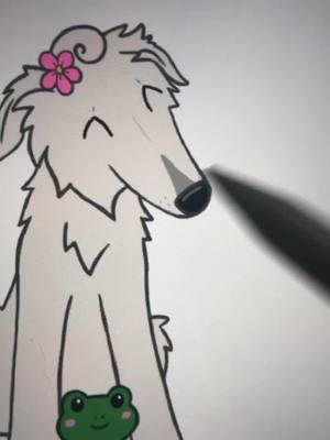 A post by @kyliesmenagerie on TikTok caption: I did it #borzoi #borzoisoftiktok #borzoimeme #borzoidog #borzoidogmeme #sneepsnorp  #viral #fyp #funny #dogs #DidntIDoItForYou #didntdoitforyou #letmedoitforyou #weirdpets #noodledog #noodlehorse #drawing #kermie #frog #frogdrawing #frogplush #artistsoftiktok #artist #memestiktok #meme #petportrait 