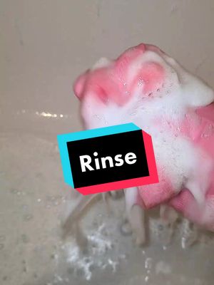 A post by @nestingcleansx on TikTok caption: Short rinse from my last bath clean♥️ #CleanTok #spongerinse #spongesqueezing #cleaningtiktok #gyp #asmr #bathclean #floorscrub #sudsycleaning #asmrsuds #sudsyplay #sudsy #pregnancy