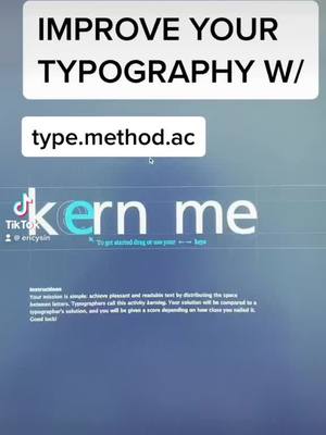 A post by @ericysin on TikTok caption: an oldie but a goodie, since a lot of people still suck at this. let me know your score below. #design #GraphicDesign #typography #type 