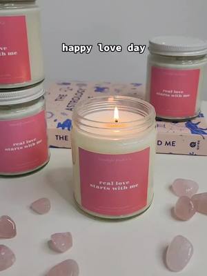 A post by @moonlightjewelsco on TikTok caption: happy love day 💕 #rosequartzcandle #crystalcandle #vancouverbusiness #smallbusinesscheck #smallbusinessowner #crystalconfetti #crystalcandles #candlebusiness