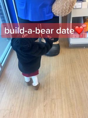 A post by @kiaramercadis on TikTok caption: ❤️Build-A-Bear Valentine’s Day Date 🧸❣️ #MommyDaughterDate #BuildABear #BabyValentine #babiesoftiktok 