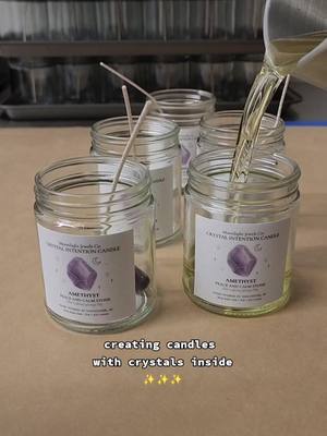 A post by @moonlightjewelsco on TikTok caption: the gift that keeps giving 😊💜✨️ #candlelover #candletok #fyp #amethystcandle #crystalcandle #crystalcandles #crystalconfetti #smallbusinesscheck #vancouverbusiness #smallbusinessowner