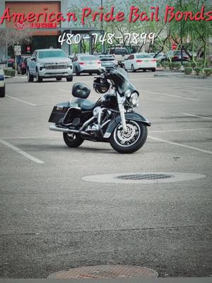 A post by @americanpridebailbonds on TikTok caption: #smallbusinesscheck #ultraclassicsbagger #readyforazbikeweek #harleydavidson #harleylife #hdelectraglide #azbailbondsman #fyp 