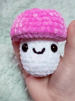 A post by @crochetcuties on TikTok caption: mini mushroom babies 💘🍄 #crafts #amigurumi #crochettoys #yarn #crocheting #handmade #crochet #DIY #fyp 