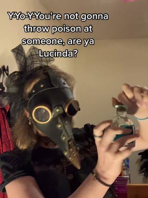 A post by @dr.nightbloom on TikTok caption: Unorthodox, but she gets the job done! #drlucinda #plague #plaguetok #plaguedoctor #plaguedoctorcosplay 