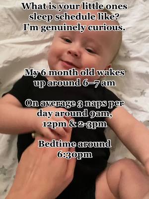 A post by @abigailrk_ on TikTok caption: I read somewhere that babies around his age should get between 14-16 hours of sleep per day/night. Im curious how accurate this is for most moms and how it evolves as they get older.. 🤔 #momtok #MomsofTikTok #babysleeppatterns #babysleephelp #sleepingbaby #firsttimemom #sahm #stayathomemom #AXERatioChallenge #fyp #babiesoftiktok #babytok #questionsforparents #parentsoftiktok