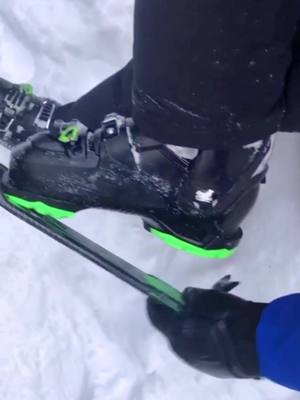 A post by @stoltofswedeno on TikTok caption: All I need for the winter, world’s shortest ski BootSki ⛷️😀.                         #foryou #fyp #viral #trending #funny #winter 