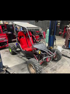 A post by @greasygsgarage on TikTok caption: Crossfire 500cc go kart #dunebuggy #gokart #snowmobile #snowmobileengine #500cc #fup #foryoupage #fabrication #custom #build