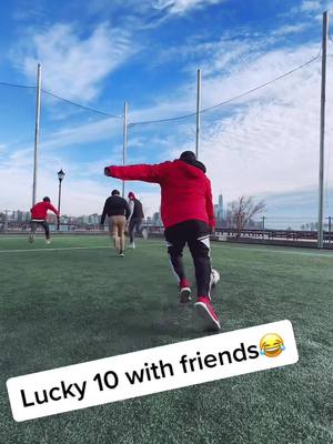 A post by @lilgabefreestyles on TikTok caption: This was way too much fun 😂😂  #targetpractice  #Soccer #accuracy #tiktoksoccer #parati #pravc #foryou #fyp #futbol #nyc #skyline #city #redbull 