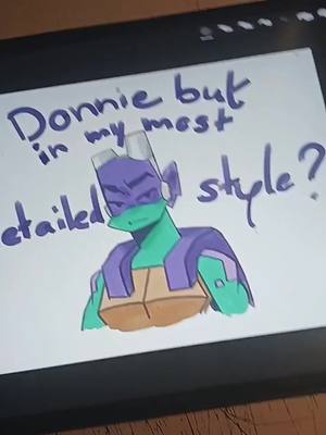 A post by @brainrotting.ew on TikTok caption: Donnie when I actually try~ hope yall like this (Raph is next!) . . . #rottmntdonnie #rottmntdonnatello #riseofthetmnt #rottmnt #rottmnt2018 #rottmntfanart #tmnt 