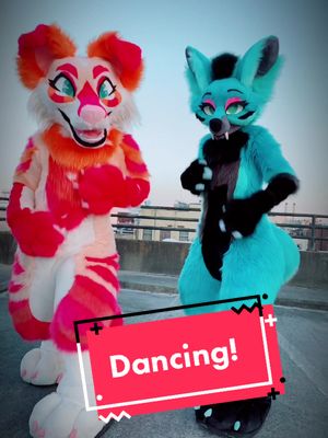 A post by @the_grinsome on TikTok caption: Dancin✨ #dancetrend #dance #furry #fursuit #furryfandom #furriesoftiktok #tiktokfurry #furrytiktok 