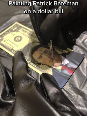 A post by @creaturewashere on TikTok caption: #patrickbateman #sigma #art #money #dollar #americanpsycho