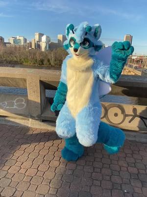 A post by @scarletwingsfs on TikTok caption: A busy busy bee 😎🐝🦝 #furry #fursuit #furryfandom #fursona #fursuitmaker 