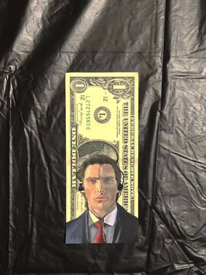 A post by @creaturewashere on TikTok caption: Replying to @cookie_cutter_spam #patrickbateman #fyp #sigma #art #money #dollar #americanpsycho