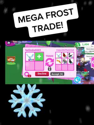 A post by @peapops on TikTok caption: Mega frost trade. #peapops #adoptme #fyp #roblox #neonshadow #megafrostdragon #frostdragon #neonfrostdragon #peapopsadoptme #adoptmeshadowdragon #adoptmeroblox #adopemetrades #adoptmevalues 