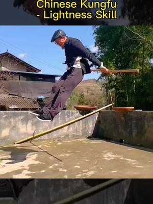 A post by @kungfukeys on TikTok caption: The 80-year-old performs Chinese Kungfu - Lightness Skill#kungfu #chines #shaolingongfu 