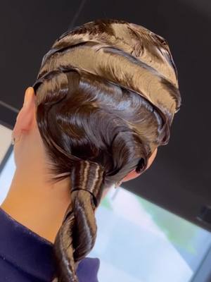 A post by @eefimych2 on TikTok caption: Lively waves 🌊🌊 The hairstyle for ballroom dancing was made by my student! #hairstyle #hair #ballroomdance 