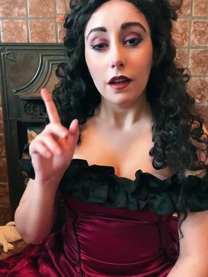 A post by @dolleyescosplay on TikTok caption: Thou shalt not mess with me. #ballgown #oc #curlyhair #princess #hallelujah 