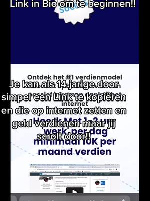 A post by @moneymindnl on TikTok caption: Link in me Bio!!  Vragen? Stel ze in comments. #fy #foryou #money #affiliatemarketing #goviral 