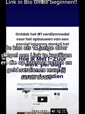 A post by @moneymindnl on TikTok caption: Link In Bio voor meer informatie!!  #fy #foryou #affiliatemarketing 