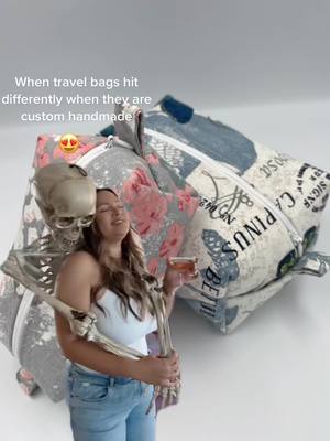 A post by @customaboutique on TikTok caption: Travel bags dont have to be boring black or clear. #CapCut 