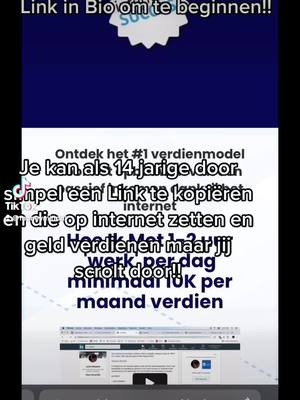 A post by @moneymindnl on TikTok caption: Link in Bio!! #fy #foryou #goviral #affiliatemarketing 