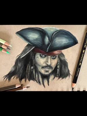 A post by @alsoknownaskezz on TikTok caption: Ｓａｖｖｙ？🏴‍☠️ #drawing #piratesofthecaribbean #captainjacksparrow #fanart #sketchbook #johnnydepp 