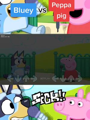 A post by @fnfchannel25 on TikTok caption: bluey vs peppa #bluey #peppapig #fridaynightfunkin #fnfmod #fnf #fnfbluey #fnfpeppapig