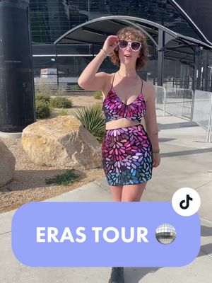 A post by @sammbooks on TikTok caption: Devils roll the dice, angels roll their eyes 🪩🤩 @taylorswift #erastour #taylorswift #getteadywithme #lasvegas #allegiantstadium #bejeweled #fyp 