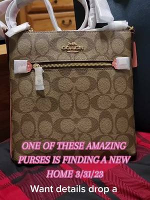 A post by @blingdroppinwithcassie on TikTok caption: 9ne of these amazing purses is finding a new home this Friday! want details drop a comment!  #michaelkors #coach #fizzing #bp #foryou #fyp #comepartywithus