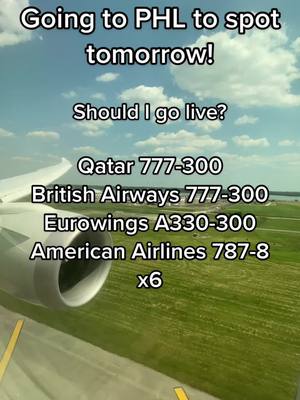 A post by @aa_avgeek on TikTok caption: Lots of wide bodies tomorrow! #fyp #foryou #foryoupage #aviation #avgeek #aviation4u #aa_avgeek #planes #qatar #britishairways #eurowings #americanairlines #widebodies #aircraft #777 #a330 #787 #fun #live #tomorrow 