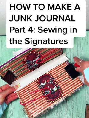 A post by @enchantedpapercottage on TikTok caption: HOW TO MAKE A JUNK JOURNAL STEP BY STEP Part 4: Sewing in the Signatures To see the previous video in this series click here@enchantedpapercottage #junkjournal #junkjournalideas #junkjournaltutorial #junkjournalforbeginners #junkjournalforbeginner #howtomakeajunkjournal #fyp #journalingcommunity #enchantedpapercottage #makeajournal #DIY #crafts #howto #tutorial #bookbinding #beginnerbookbinding #makeabook #junkjournalsignatures #junkjournalcreator 