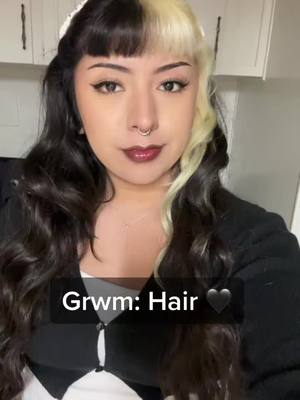 A post by @satansucksmyass on TikTok caption: Grwm doing my hair 🖤 Not going to lie, I thought of Wanda Woodward from the movie Cry Baby 🫶🏼#grwmhair #grwmalternative #altgirl #shortbangs @suavecitapomadeofficial 