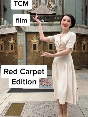 A post by @steffi_kay on TikTok caption: Walking the red carpet for the #tcmff 🤩 the film festival brings movie magic to life…  in fact my #1920s dress almost melted in a Wicked Witch of the North moment 🇨🇦 @Turner Classic Movies #tcm