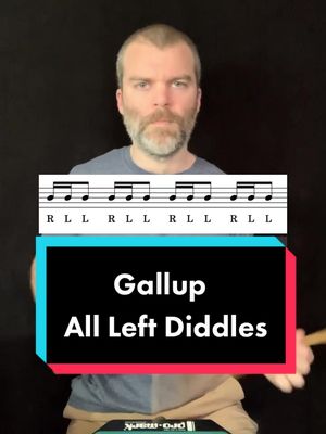 A post by @drumlineclass on TikTok caption: Gallup But All The Diddles Are On The Left 🥁👍🏼 #drumline #drums #snare #snaredrum #dci #wgi #rudiments #rudimental #drumlesson #drumlessons #drummer #drum #drumming #marchingband #rhythms