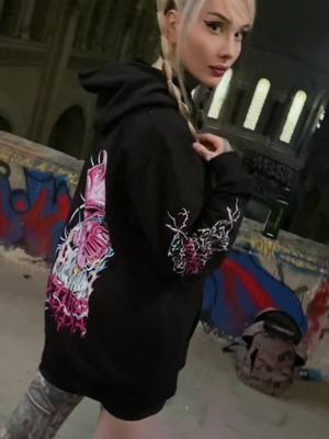 A post by @selena_moondust on TikTok caption: Goku, I'm ready for my revenge ! 💪 🔥  #trap #urbex #pourtoi #fyp #foryou #hoodies #dbz #dbzfan #etilikwear #rave #church #kidbuu @ETILIK WEAR® 