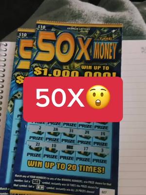 A post by @ga.scratchers on TikTok caption: #lottery #galottery #gascratchers #foryou #foryoupage #scratchtok #georgialottery #scratchoffticket #4youpage #scratchcard #fyp #dub #50x