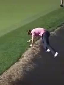 A post by @golfclips_ on TikTok caption: What’s tougher, the shot or getting back out ?😂 #golf #golftiktok #viral #trending #golftok #golfer #goviral #getthisonfyp 