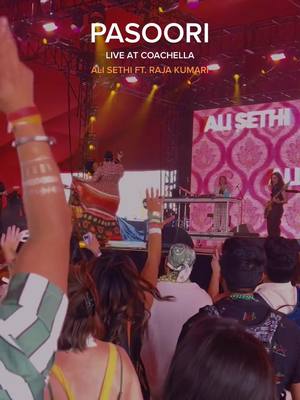 A post by @sreyapang on TikTok caption: REPRESENTATION BABYYYYYYY!!!!!! 🇵🇰🇮🇳 #coachella #coachella2023 #pasoori #alisethi #rajakumari #livemusic #desert