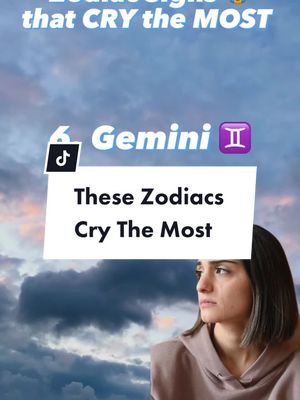 A post by @horoscopezodiacsign on TikTok caption: These Zodiac Signs Cry The Most 😢#zodiacsigns #horoscope #fyp 