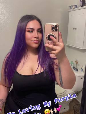 A post by @dianaatenaa on TikTok caption: What Other Color Should I Do? Im thinking Cherry Red.? 🍒 #hair #capcut #purple #cherryred #mala #santa #beckyg @iambeckyg #fyp #parati #options #suggestions