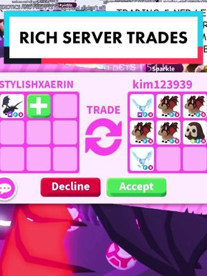 A post by @foreveraerin on TikTok caption: I didnt get too many good offers but lyk what other videos I should do next!! #megashadow#robloxserver#fyp#roblox#imback#preppy#adoptmegame#gaming#lanadelrey#jealousgirl#megagiraffe#actives?#viral#blowthisup#angelicaerin 