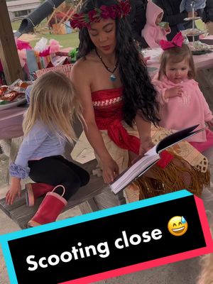 A post by @enchantedaug on TikTok caption: Getting as close as possible to your favorite princess. ❤️  #moana #moanacosplay #princesscosplay #magic #memories #funny #funnysong #herecomesthesun #enchantedaug #hugs #scoot 