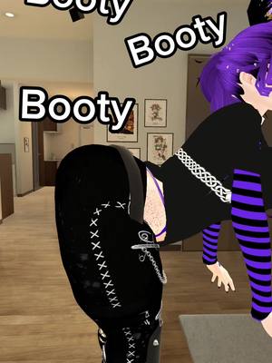 A post by @bobabunnyvrc on TikTok caption: 💜 Hope my bouncing booty can make you smile today! 😁                                     (Twitch Vtuber Debut 5/7)     #vrc #vrchat #vrchatmemes #rockineverywhere #poemsforyou