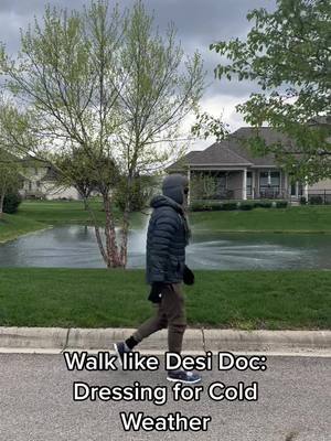 A post by @desidoc.md on TikTok caption: Don’t let cold weather get in the way of moving your body outdoors. Especially during AAPI heritage month. Walk like Desi Doc!  #southasianhealth #desidoc #hearthealthy #movementismedicine #preventheartdisease #southasian #aapiheritagemonth 