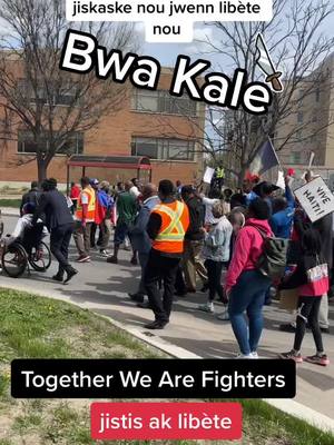 A post by @snataliec on TikTok caption: we are strong. we are brave. we are a fighter. Bwa Kale🗡️🗡️#nojusticenopeace✊🏿✊🏾 #viral #haiticherie🇭🇹🇭🇹🇭🇹🇭🇹 #manifestationmontreal #justiceforpresidentjovenelmoïse #freedomforhaiti #haitiantiktok🇭🇹 #prayforhaiti #ayiti #bwakale #ayiti #giveusourcountiesback #freeourpeople #manifestation #haiitiantiktok🌷😘🇭🇹🇭🇹🇭🇹 #haiitiantiktok🌷😘🇭🇹🇭🇹🇭🇹 #freeourpeople #haitiantiktok #fightforourrights #manifestationmontreal 