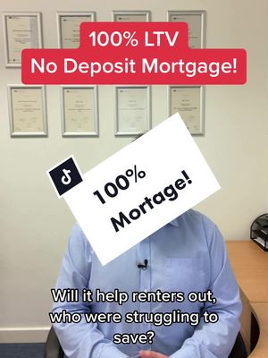 A post by @yorkshire_fs on TikTok caption: 100% LTV, No Deposit Mortgage! #firsttimebuyersuk #independentmortgagebroker #nodeposit #firsttimebuyertips #mortgagebrokeruk #mortgageadviceuk #newhome #mortgagehacks #rentingproblems #rentersuk #news #renting 