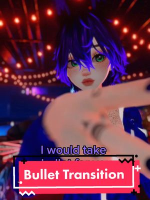 A post by @bobabunnyvrc on TikTok caption: 💜💔                                                                  Wanted to try this transition in VRC, forgive my legs, they ran off 😅                                                    #vrc #vrchat #bullettransition #vrchatavatar #bullet 